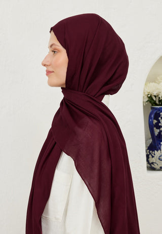 RAMİ VİSKON ŞAL KOYU BORDO