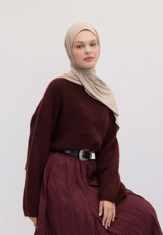 Bamboo Jersey Hijab Taupe