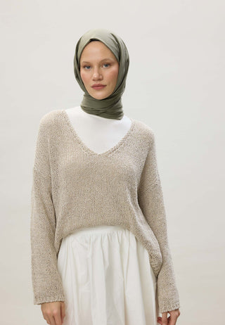 Thin Cotton Voile Hijab Military Khaki