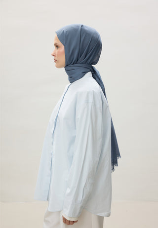 Thin Cotton Voile Hijab Indigo