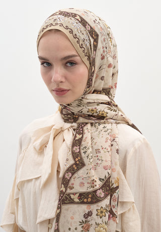 Berthe Pattern Hijab Beige