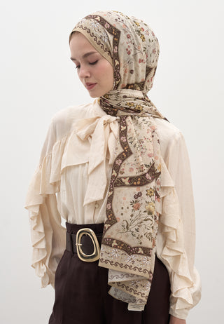 Berthe Pattern Hijab Beige
