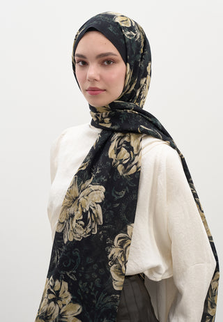 Felicie Pattern Hijab Black