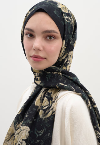 Felicie Pattern Hijab Black