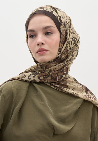 Felicie Pattern Hijab Latte Brown