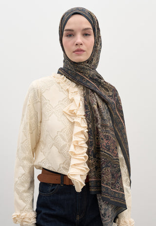 Vanessa Pattern Hijab Anthracite