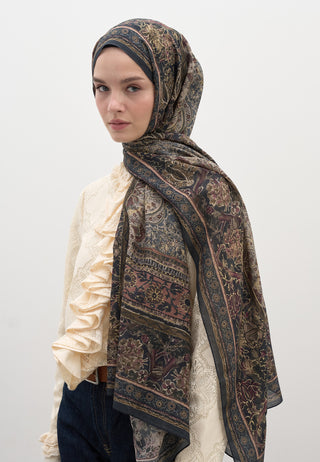 Vanessa Pattern Hijab Anthracite
