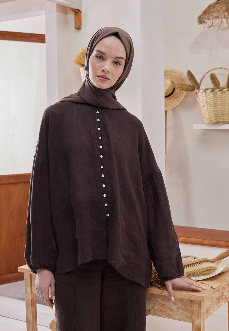 Medina Silk Hijab Dusty Brown