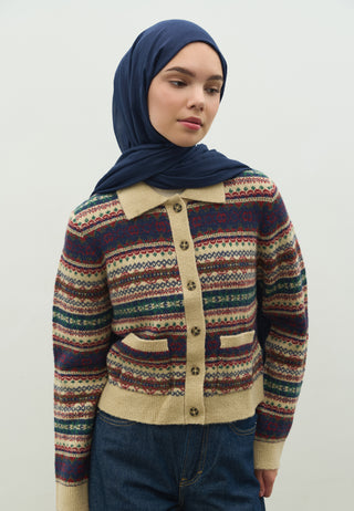 Cashmere Touch Hijab Navy Blue