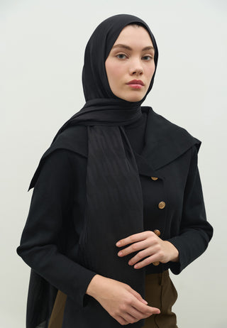 Nara Jacquard Hijab Black