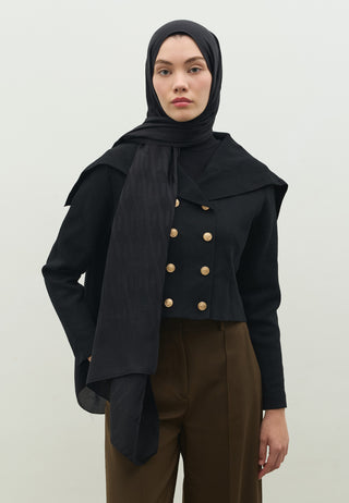 Nara Jacquard Hijab Black