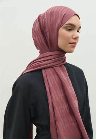 Nara Jacquard Hijab Rosewood