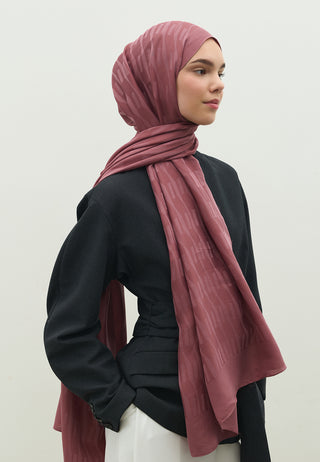 Nara Jacquard Hijab Rosewood