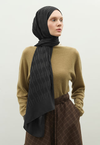 Nara Jacquard Hijab Anthracite