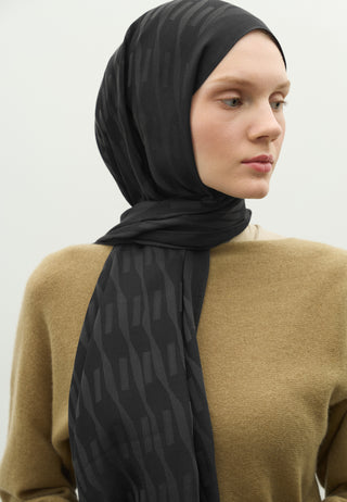 Nara Jacquard Hijab Anthracite