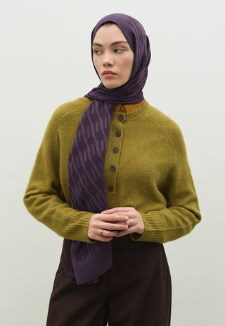 Nara Jacquard Hijab Eggplant Purple