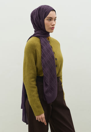 Nara Jacquard Hijab Eggplant Purple