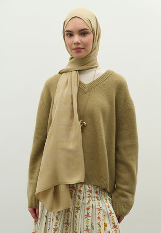 Nara Jacquard Hijab Taupe