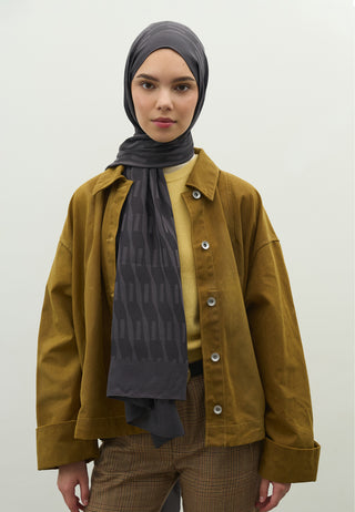 Nara Jacquard Hijab Smoke Gray