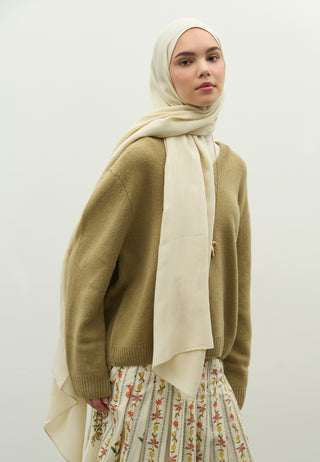 Nara Jacquard Hijab Beige