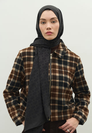 Monogram Jacquard Hijab Anthracite