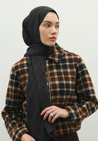 Monogram Jacquard Hijab Anthracite
