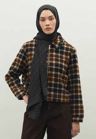 Monogram Jacquard Hijab Anthracite