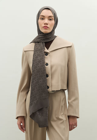 Monogram Jacquard Hijab Smoke
