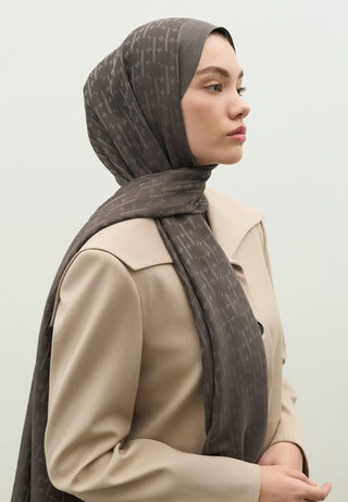Monogram Jacquard Hijab Smoke