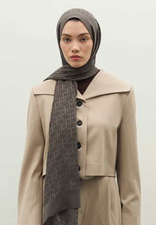 Monogram Jacquard Hijab Smoke