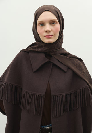 Monogram Jacquard Hijab Deep Brown