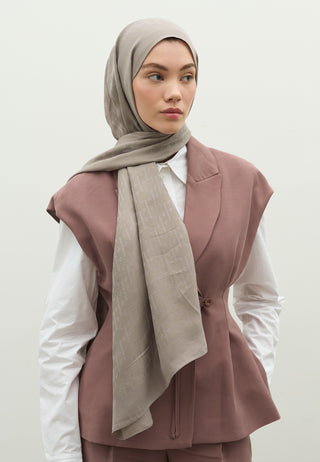 Monogram Jacquard Hijab Silver