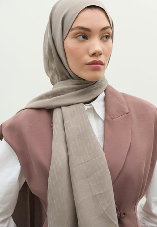 Monogram Jacquard Hijab Silver