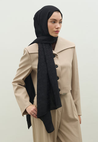 Oslo Jacquard Hijab Black