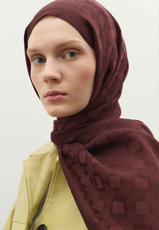 Oslo Jacquard Hijab Burgundy