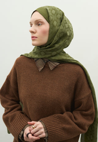 Oslo Jacquard Hijab Military Khaki