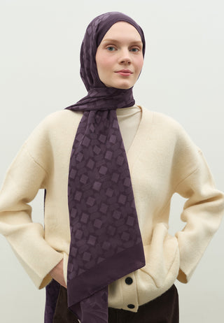 Oslo Jacquard Hijab Eggplant Purple