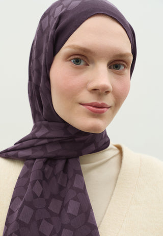 Oslo Jacquard Hijab Eggplant Purple