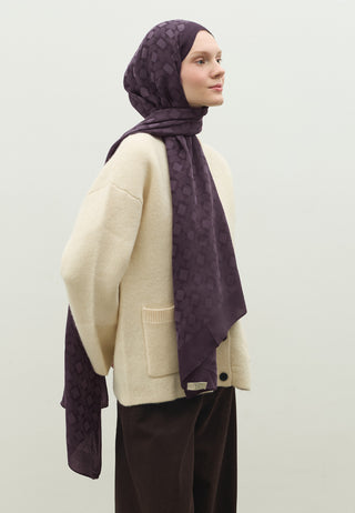 Oslo Jacquard Hijab Eggplant Purple