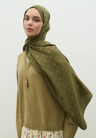 Oslo Jacquard Hijab Olive