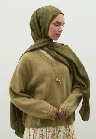 Oslo Jacquard Hijab Olive