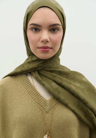 Oslo Jacquard Hijab Olive