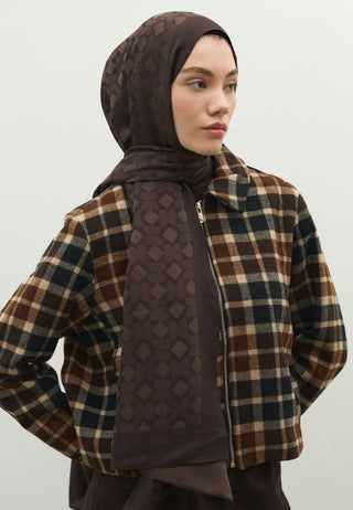 Oslo Jacquard Hijab Deep Brown