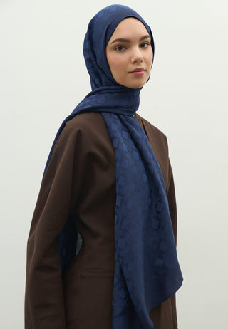 Oslo Jacquard Hijab Midnight Blue