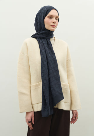 Oslo Jacquard Hijab Deep Navy Blue