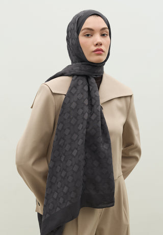 Oslo Jacquard Hijab Smoke Gray