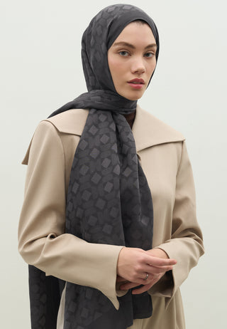 Oslo Jacquard Hijab Smoke Gray
