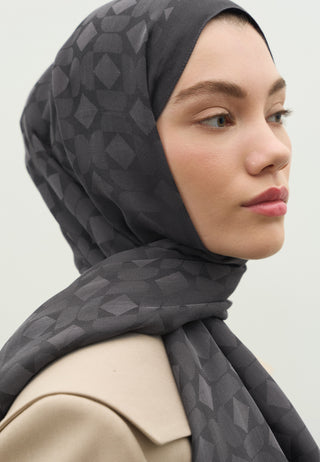 Oslo Jacquard Hijab Smoke Gray
