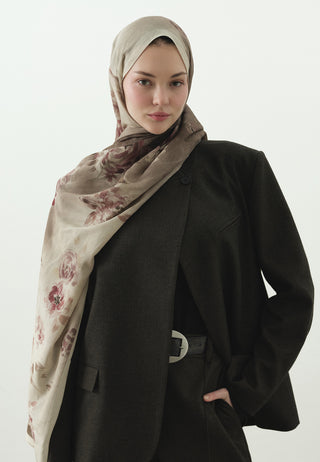 Marielle Pattern Cotton Viscose Hijab Beige