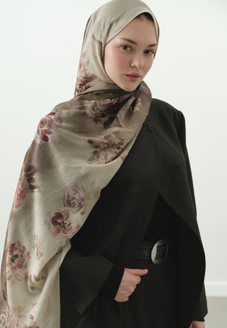 Marielle Pattern Cotton Viscose Hijab Beige